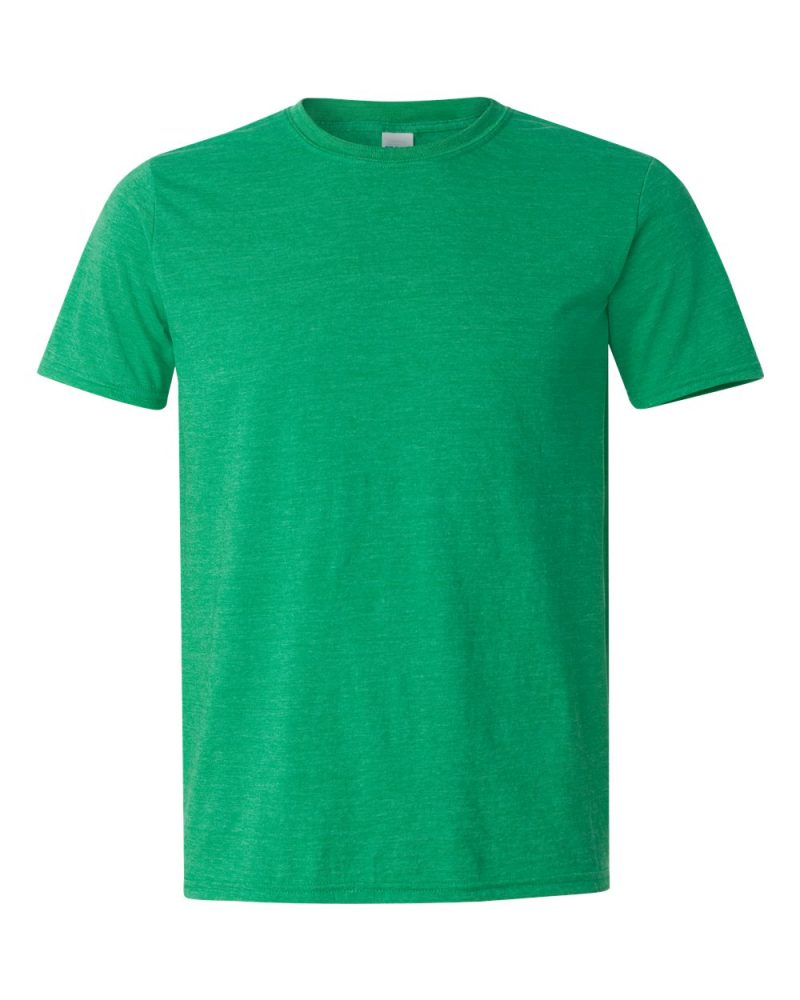 Gildan 64000 Heather Irish Green Front High