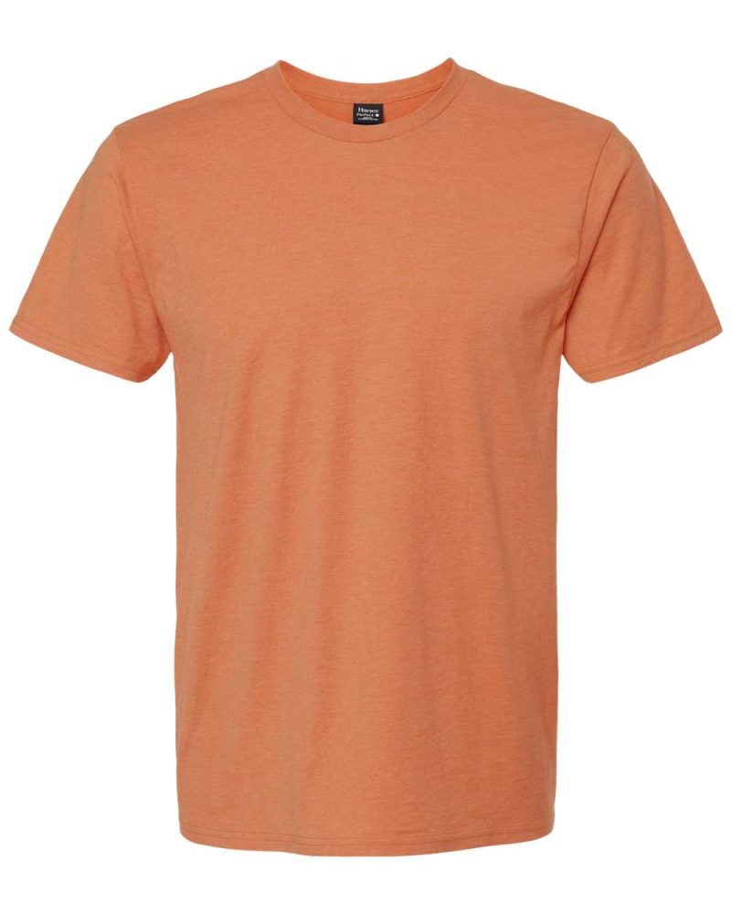 Hanes 4980 Pumpkin Heather Front High