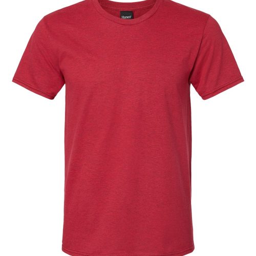 Hanes 4980 Red Pepper Heather Front High