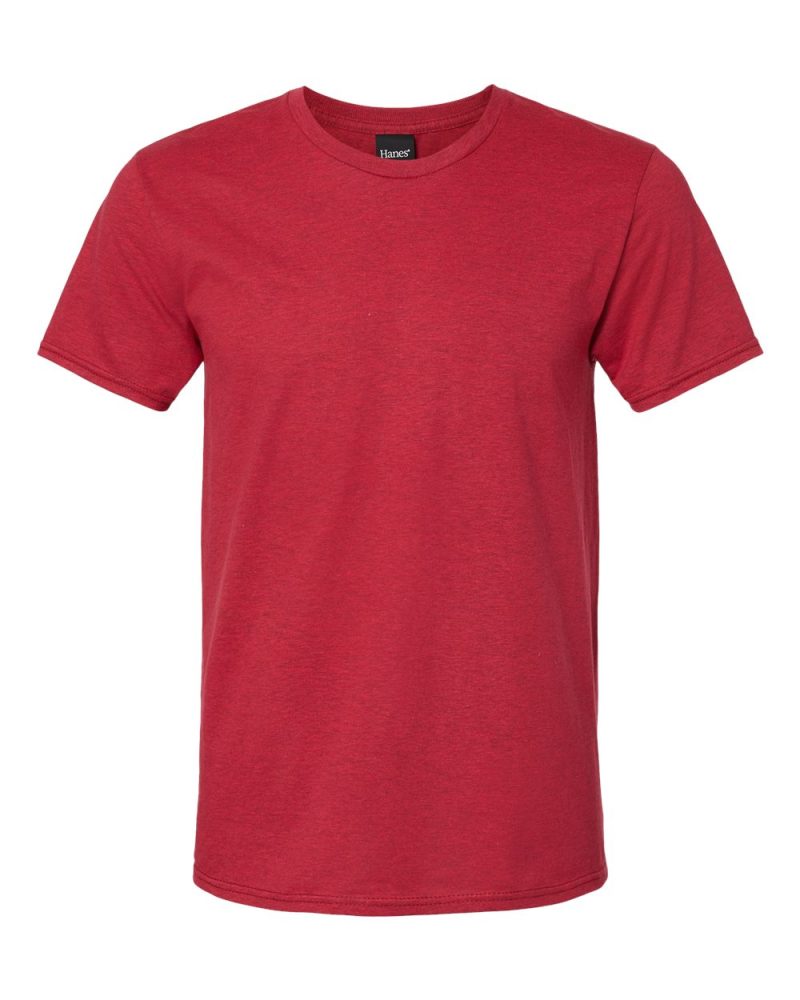 Hanes 4980 Red Pepper Heather Front High