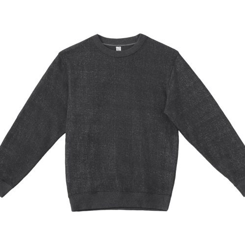 LS11004 Flat Nantucket Crewneck Sweatshirt Black Front