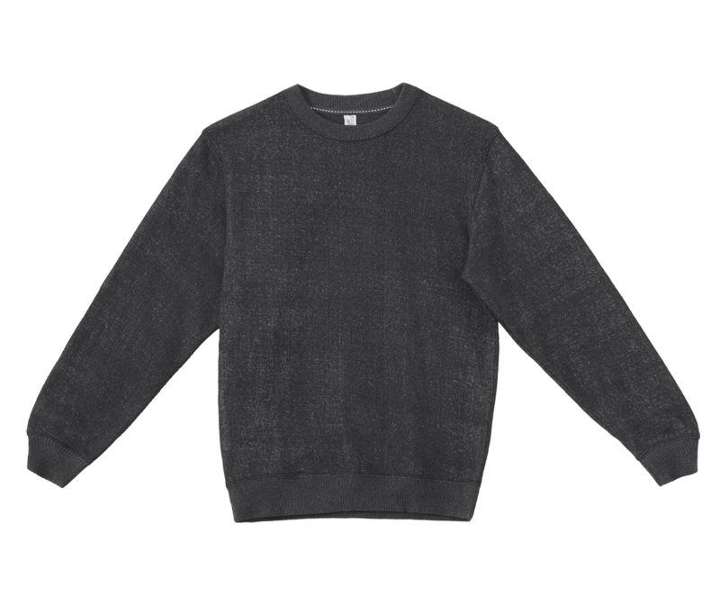 LS11004 Flat Nantucket Crewneck Sweatshirt Black Front