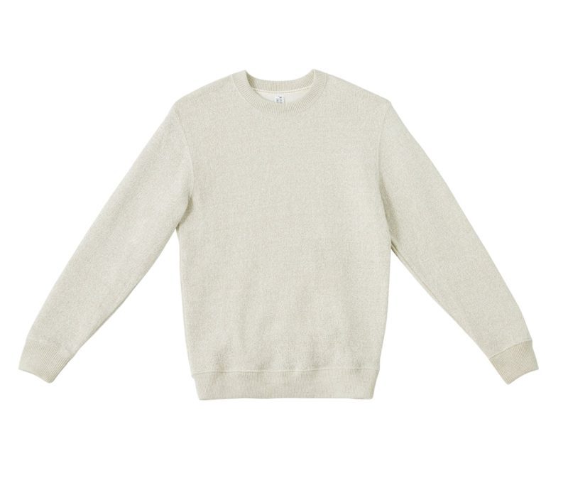 LS11004 Flat Nantucket Crewneck Sweatshirt Latte Front