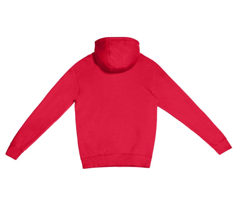 LS14001 Flat Premium Pullover Hoodie Cardinal Back