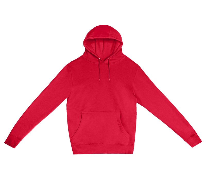 LS14001 Flat Premium Pullover Hoodie Cardinal Front