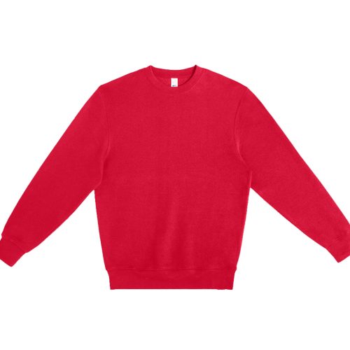 LS14004 Flat Premium Crewneck Sweatshirt Cardinal Front