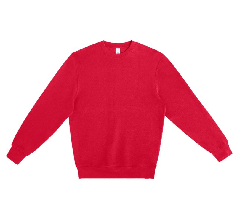 LS14004 Flat Premium Crewneck Sweatshirt Cardinal Front