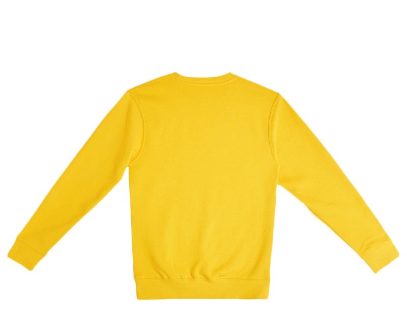 LS14004 Flat Premium Crewneck Sweatshirt Lemon Back