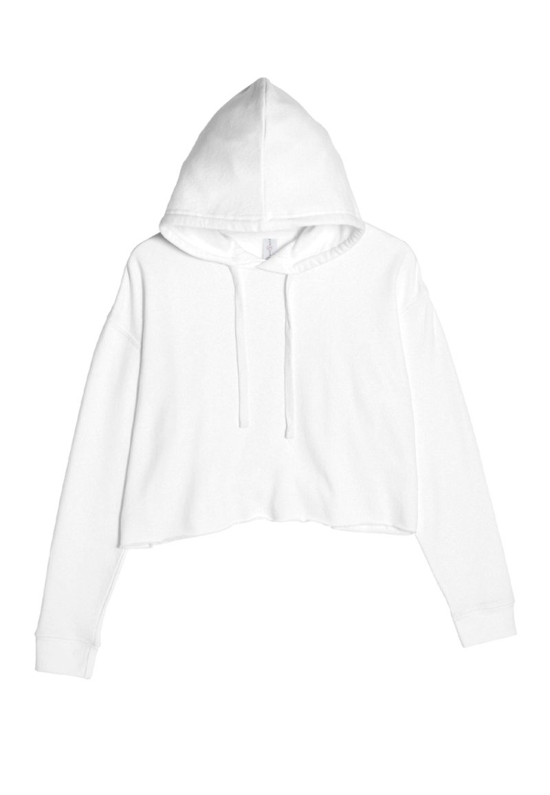 Lane Seven LS12000 Flat Crop Hoodie White Front scaled 1