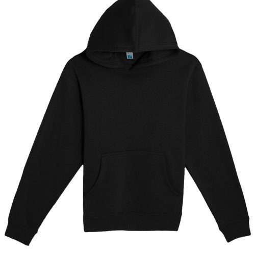 Lane Seven LS14001YH Flat Premium Youth Pullover Hoodie Black Front scaled 1