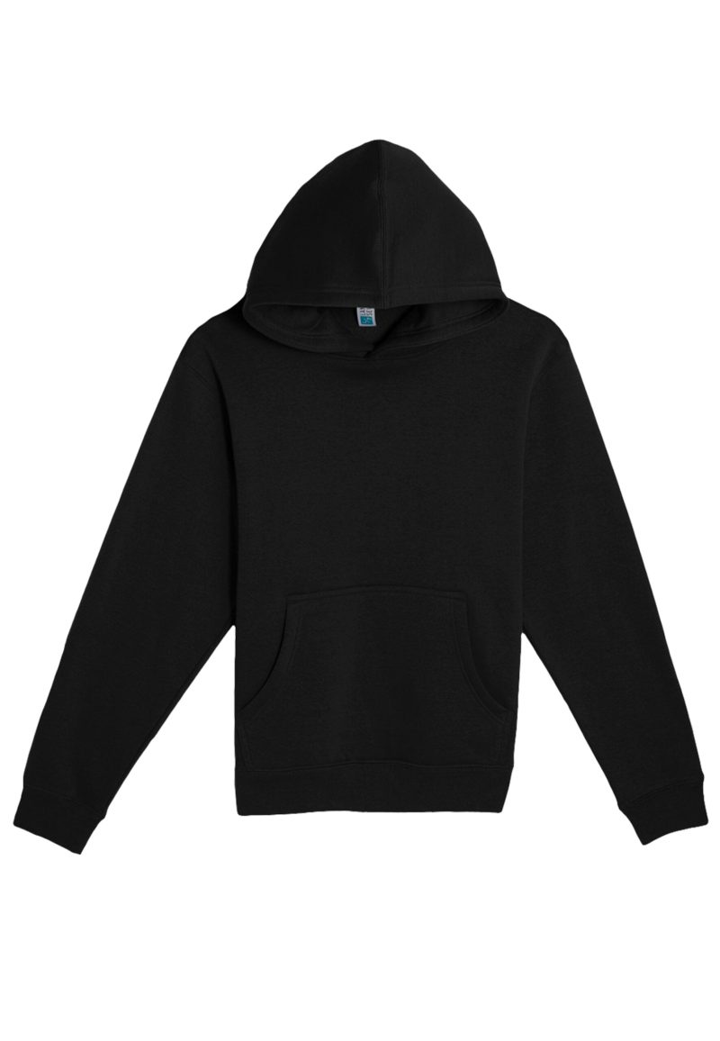 Lane Seven LS14001YH Flat Premium Youth Pullover Hoodie Black Front scaled 1