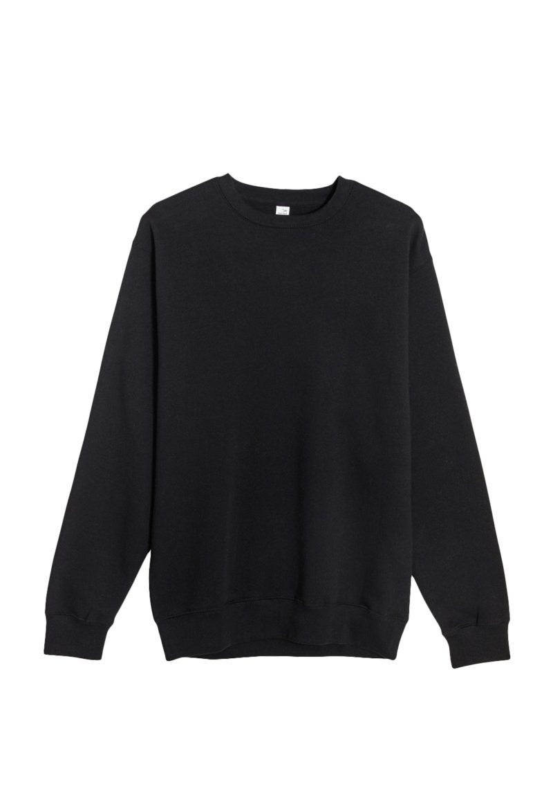 Lane Seven LS14004 Flat Premium Crewneck Sweatshirt Black Front scaled 1