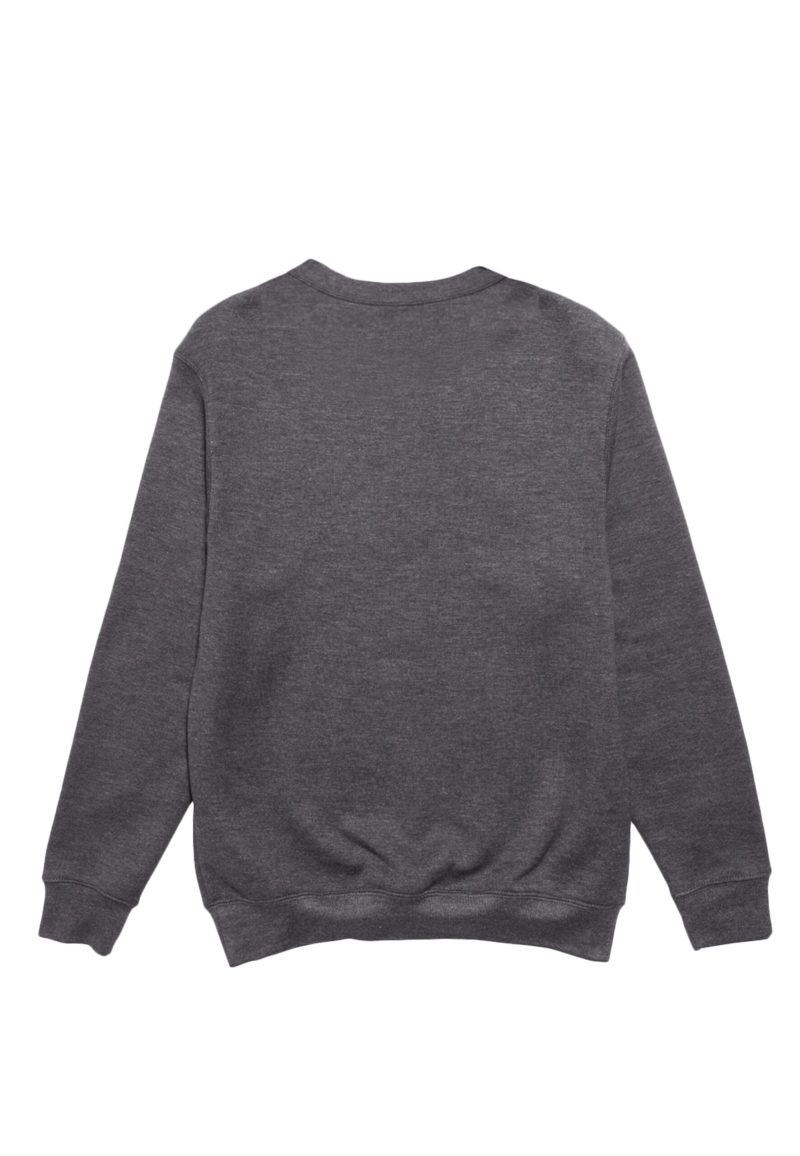 Lane Seven LS14004 Flat Premium Crewneck Sweatshirt Charcoal Heather Back scaled 1