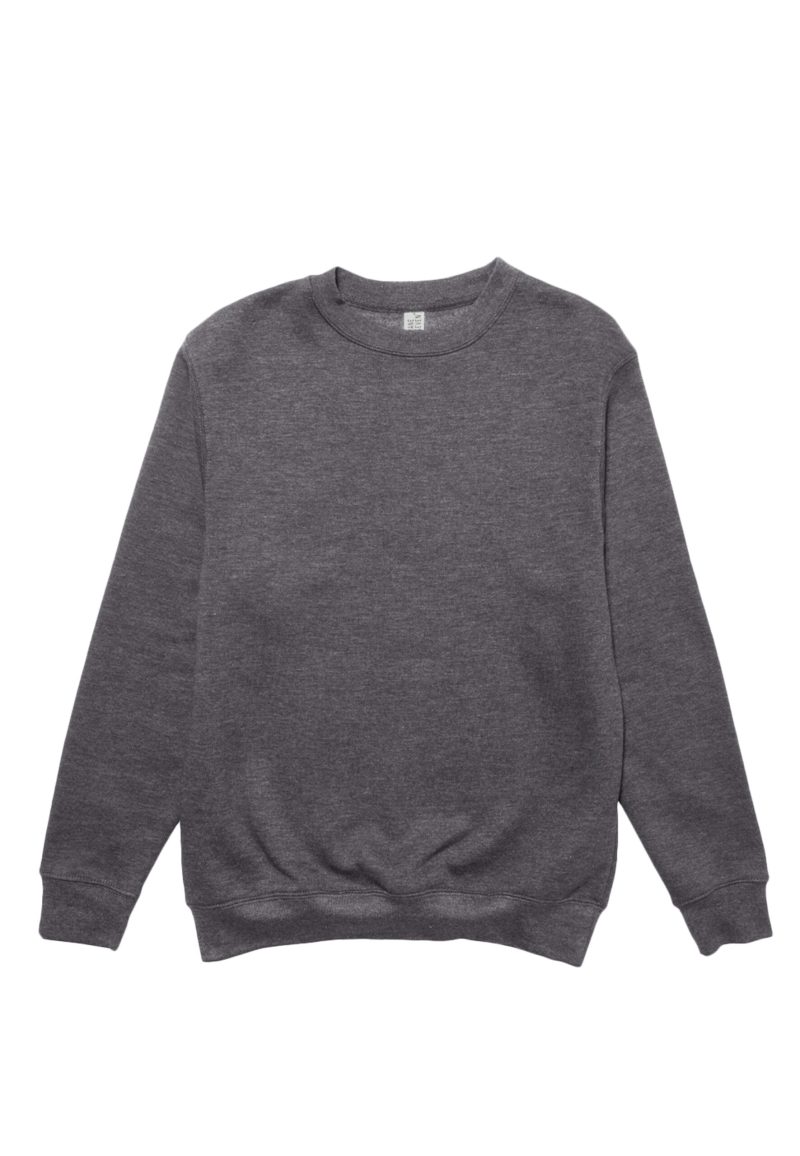 Lane Seven LS14004 Flat Premium Crewneck Sweatshirt Charcoal Heather Front scaled 1