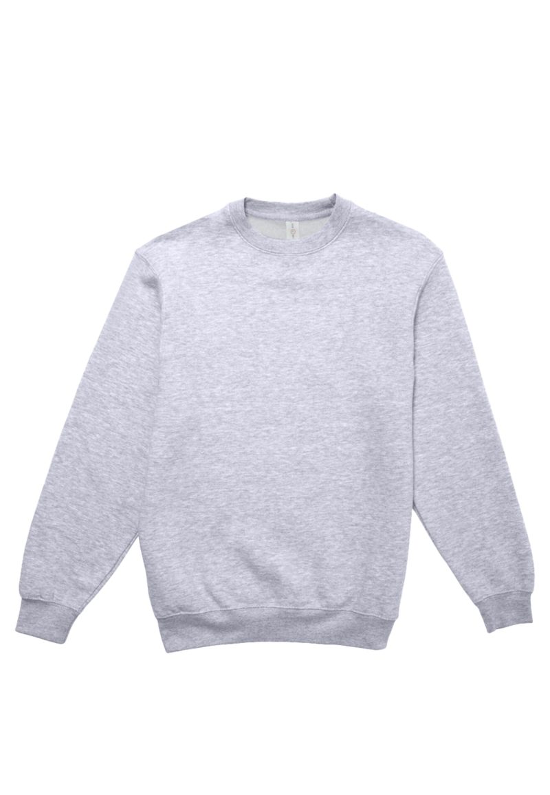 Lane Seven LS14004 Flat Premium Crewneck Sweatshirt Heather Grey Front scaled 1