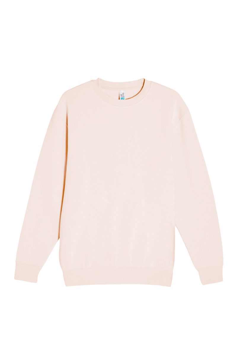 Lane Seven LS14004 Flat Premium Crewneck Sweatshirt Pale Pink Front scaled 1