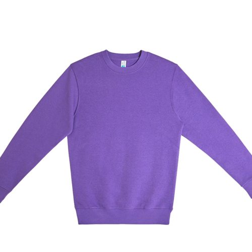 Lane Seven LS14004 Flat Premium Crewneck Sweatshirt Purple Front