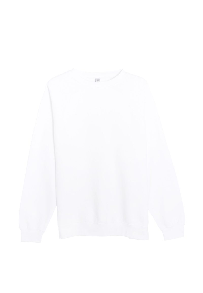 Lane Seven LS14004 Flat Premium Crewneck Sweatshirt White Front scaled 1