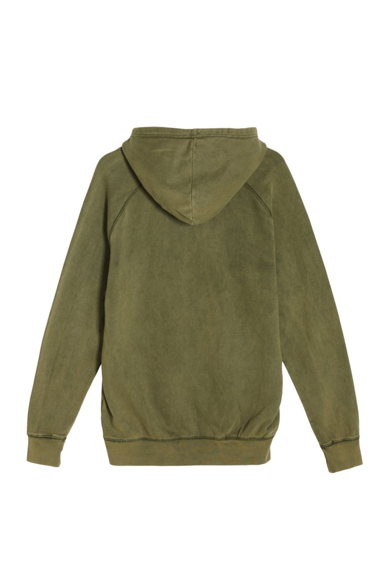 Lane Seven LST004 Flat Vintage Raglan Hoodie Vintage Olive Back