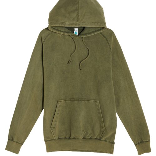 Lane Seven LST004 Flat Vintage Raglan Hoodie Vintage Olive Front