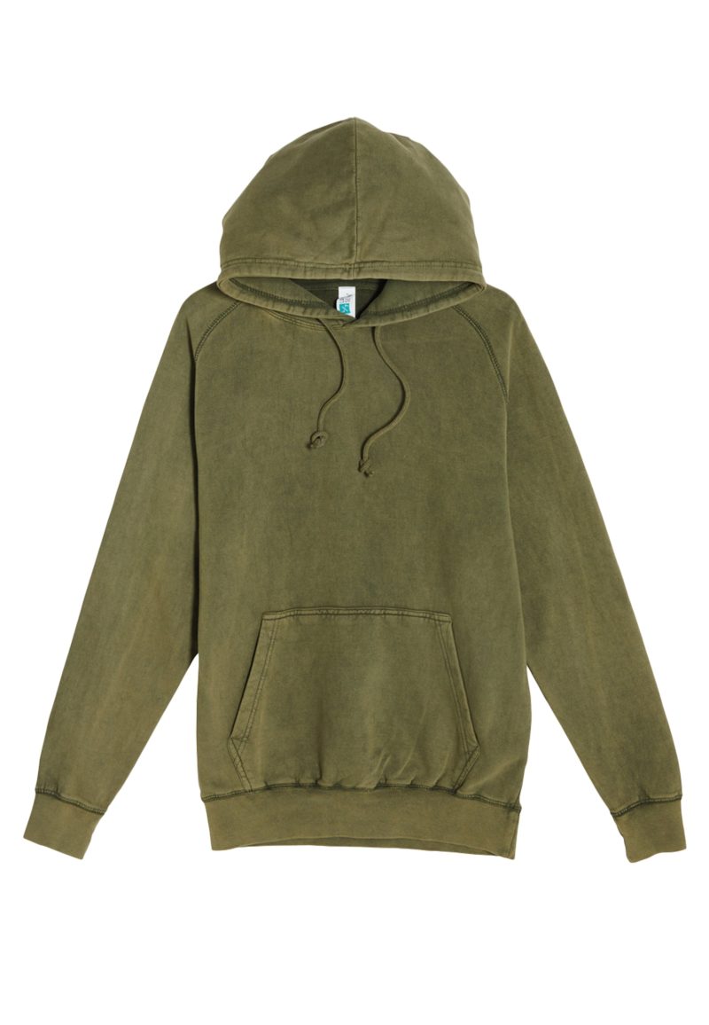 Lane Seven LST004 Flat Vintage Raglan Hoodie Vintage Olive Front