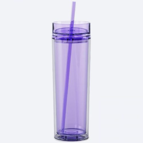 maars skinny acrylic 16 oz tumbler lavender 1