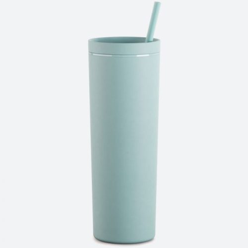 maars skinny acrylic 18 oz tumbler soft matte seaglass